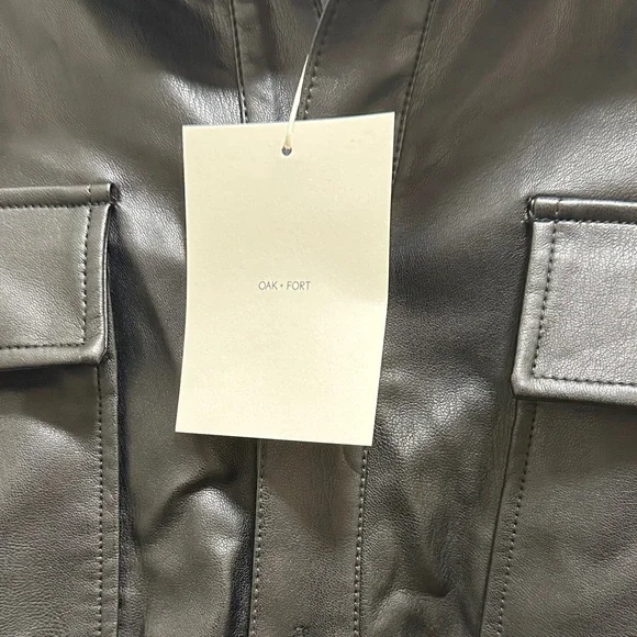 OAK + FORT Black Shirt Jacket - Picture 3 of 7